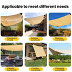 Outdoor Edged Sunshade Sail Patio Corner Reinforced Sun Protection Net, 2x2m, 2x3m, 2x4m, 2x5m, 3x3m, 4x4m, 4x5m, 4x6m, 5x5m