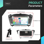 For Hyundai IX35 Car Central Control Screen Navigation Bluetooth Player, 4G+64G, 6G+128G