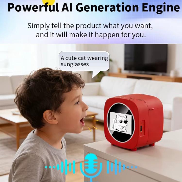 AI Thermal Printer With Voice-To-Image Generation 6 Creative Modes & 2.4-Inch HD Screen For Kids