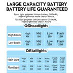 Bicycle Night Riding Warning Light Cycling Rechargeable Light, CYCLAMI Q6 Front Light+Tail Light