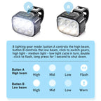 Bicycle Night Riding Warning Light Cycling Rechargeable Light, CYCLAMI Q6 Front Light+Tail Light