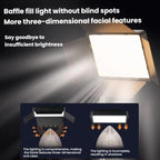 2700K-6500K 10-inch Square Flat Panel LED Light with 4-Leaf Barn Doors and 2.1m Tripod Stand for Photography/Video Studio, US Plug