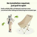 Talrix Outdoor Camping Moon Chair Portable Folding Beach Chair, Classic Black, Classic Gold, Tall Black, Tall Gold, 3-Level Adjustable Black, 3-Level Adjustable Gold, With Leg Rest Black, With Leg Rest Gold