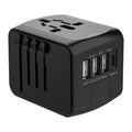 Travel Adapter 3 USB+Type-C Universal Socket Multi-Function Charger, US/EU/UK/AU Plug, 199T-3U