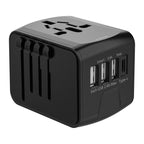 Travel Adapter 3 USB+Type-C Universal Socket Multi-Function Charger, US/EU/UK/AU Plug, 199T-3U