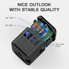 PD20W Multi-Function Travel Charger GaN 2 USB + 2 Type-C Universal Fast Charging, 212PQ