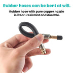 10pcs US Mouth Bicycle Pump Extension Rubber Hose, Black 10cm, Black 12cm, Red 12.5cm, Green 12.5cm, Black 19cm