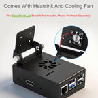 For VisionFive2 Lite Aluminum Alloy Cooling Case With Fan & Camera Mount, Waveshare 33490