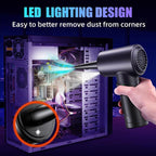 Cordless Turbo Fan Blower And Vacuum Cleaner With 5 Interchangeable Nozzles & LED Light, 3 Brushes, No Brush