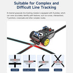 YAHBOOM 8-Channel Grayscale Line Tracking Sensor Module For Smart Car Robots