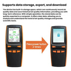 Handheld 10-In-1 Air Quality Monitor With Data Export To PC Detector For CO2, PM2.5, PM10, HCHO, TVOC, AQI, Temperature & Humidity, DM509