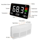 Digital 4-in-1 Noise Meter with Temperature & Humidity Sensor, Time Display Rechargeable Battery, Adjustable Backlight, DM219N