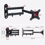 Telescopic Rotating Monitor Mount Wall Bracket for 10-24 Inch TV LCD Screens, 116B