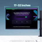 Desk Clamp Monitor Stand with Telescopic Arm, 40cm Height-Adjustable Pole Mount for Computer Screens, Pole Mount