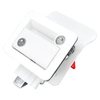 RV Conversion With Internal And External Opening Metal Panel Door Latches, White, Chrome
