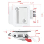 RV Conversion With Internal And External Opening Metal Panel Door Latches, White, Chrome