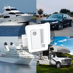 RV Conversion With Internal And External Opening Metal Panel Door Latches, White, Chrome