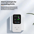 4-In-1 Plug-In Gas Detector Carbon Monoxide Combustible Gas Temperature Humidity Monitor With High Sensitivity & Alarm, US Plug, DM340  White, DM340 Black