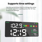 Tuya Smart 5-in-1 Wall-Mounted Noise Decibel Meter With Temperature, Humidity and Time Display, BASIC-C, BASIC-F, Upgraded
