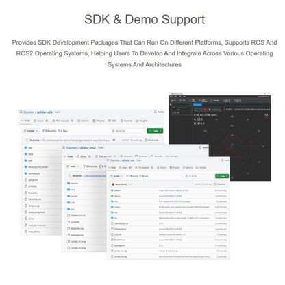 WAVESHARE RPLIDAR High-Performance Compact-size DTOF Lidar, Support UART Port / Ethernet Port Communication Modes, S2, S2L, S2E, S2P
