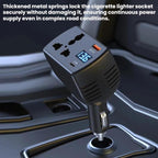 150W Smart Digital Display Car Inverter Cigarette Lighter USB + Type-C Dual-Port Charger