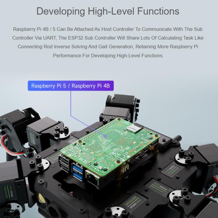 WAVESHARE Self-Balancing Controlled Bionic Hexapod Robot ESP32 Open Source