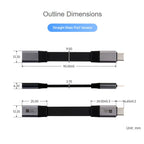 WAVESHARE USB4 V2.0 Type-C Extension Cable 80Gbps High-Definition Video Transmission, Straight Head, 90-Degree Bend Head