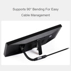WAVESHARE USB4 V2.0 Type-C Extension Cable 80Gbps High-Definition Video Transmission, Straight Head, 90-Degree Bend Head