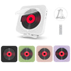 KUSTRON Home Wall-Mounted Rechargeable CD Player Bluetooth Speaker Music Player With Cover, US Plug, EU Plug, UK Plug, AU Plug
