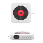 KUSTRON Home Wall-Mounted Rechargeable CD Player Bluetooth Speaker Music Player With Cover, US Plug, EU Plug, UK Plug, AU Plug