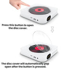 KUSTRON Home Wall-Mounted Rechargeable CD Player Bluetooth Speaker Music Player With Cover, US Plug, EU Plug, UK Plug, AU Plug
