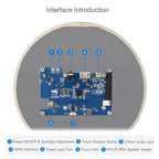 Waveshare 7inch Round HDMI Capacitive Touch Display, 1080x1080 LCD, 10-Point Multi-Touch  For Raspberry Pi Arduino DIY, 7inch 1080x1080 LCD