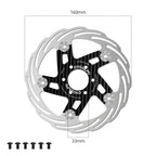 CYCLAMI Bicycle Ultra-Lightweight Carbon Fiber Brake Rotor Center-lock 6-bolt Disc Brake, 160mm, 180mm