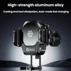 Kewig M33 Pro Shock-Absorbing Heat-Dissipating Wireless Charging Phone Mount Motorcycle Fan Cooling Anti-Shake Stand, Handlebar, Rearview Mirror, Rearview Mirror Stem, M8/M10 Screw, Front Fork Mount, Strong Clamp