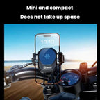 Kewig M33 Pro Shock-Absorbing Heat-Dissipating Wireless Charging Phone Mount Motorcycle Fan Cooling Anti-Shake Stand, Handlebar, Rearview Mirror, Rearview Mirror Stem, M8/M10 Screw, Front Fork Mount, Strong Clamp