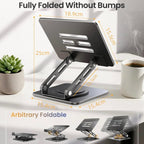 Rotatable Height-Adjustable 16 inch Tablet Metal Stand Desktop Gaming Cooling Holder, P2038L