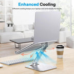 Aluminum Alloy Laptop Riser Vertical Cooling Foldable Adjustable Height Elevated Stand