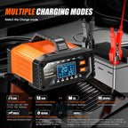 Foxsur 20A 12V/24V Portable Car  Motorcycle Battery Charger, US Plug, EU Plug, UK Plug, AU Plug, JP Plug