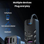YQ2 6-Port Multi-Function Car Phone Charger 66W Fast Charging Car Charger With Cable, YQ2