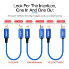 Phone Repair Data Transfer Combo Cable, ISOFT IS-003A 8 Pin To 8 Pin, ISOFT IS-003B 8 Pin To USB, ISOFT IS-003B 8 Pin To Type-C