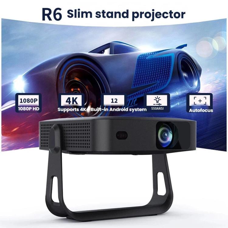 R6 Portable Ultra-Thin Projector HD 1080P Auto-Focus Mini Home Projector, US Plug, EU Plug, UK Plug, AU Plug