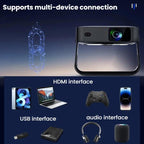 R6 Portable Ultra-Thin Projector HD 1080P Auto-Focus Mini Home Projector, US Plug, EU Plug, UK Plug, AU Plug