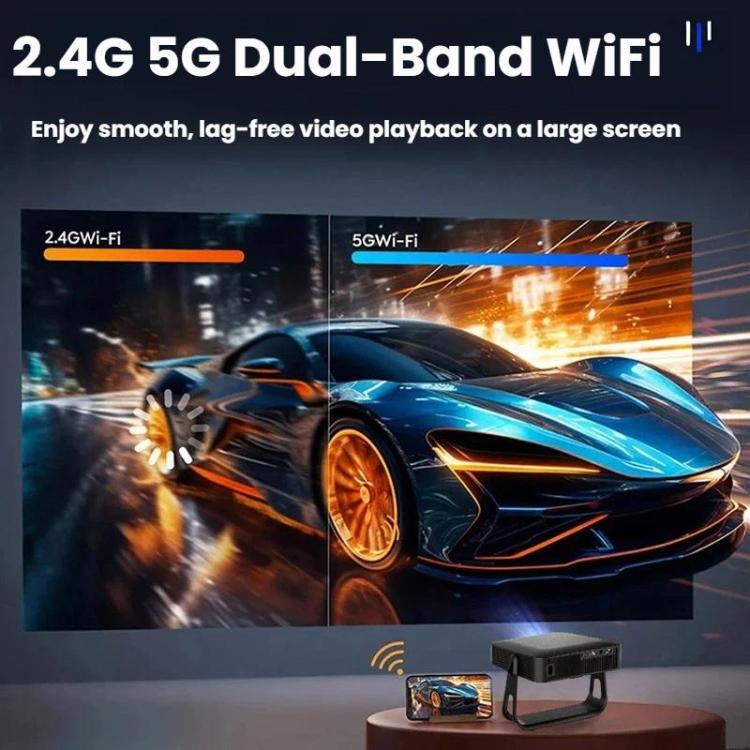 R6 Portable Ultra-Thin Projector HD 1080P Auto-Focus Mini Home Projector, US Plug, EU Plug, UK Plug, AU Plug