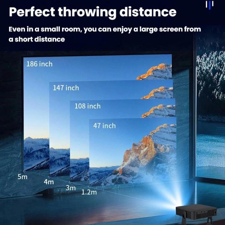 R6 Portable Ultra-Thin Projector HD 1080P Auto-Focus Mini Home Projector, US Plug, EU Plug, UK Plug, AU Plug