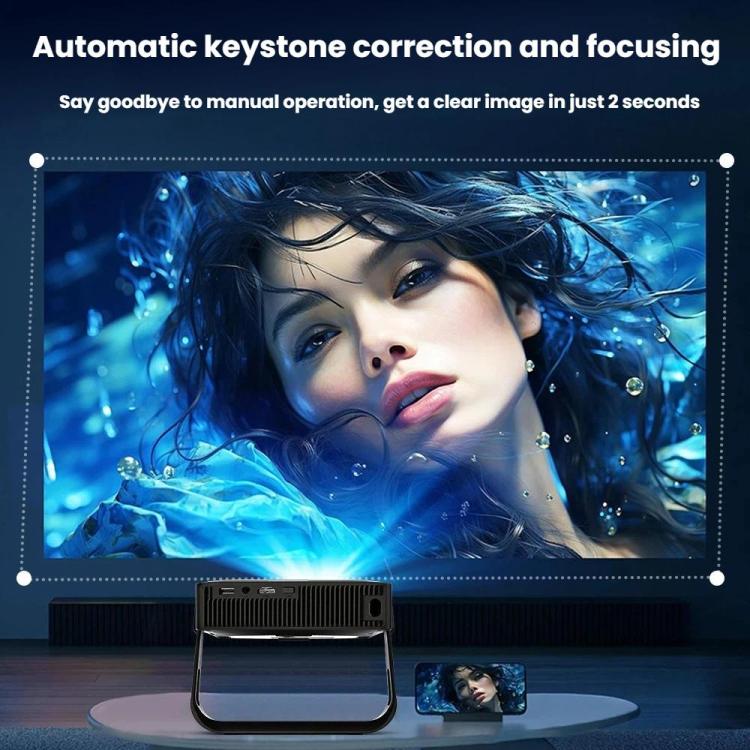 R6 Portable Ultra-Thin Projector HD 1080P Auto-Focus Mini Home Projector, US Plug, EU Plug, UK Plug, AU Plug
