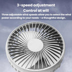 Rundong R-8037 USB Portable High Wind Car Dual-Head Fan Quiet Desk Fan For Office & Desktop