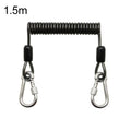Heavy Duty Fishing Safety Rope 49-Strand Steel Cable With Locking Carabiner, 1.5m, 2m, 3m