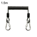 Heavy Duty Fishing Safety Rope 49-Strand Steel Cable With Locking Carabiner, 1.5m, 2m, 3m