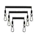 Heavy Duty Fishing Safety Rope 49-Strand Steel Cable With Locking Carabiner, 1.5m, 2m, 3m