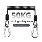 Heavy Duty Fishing Safety Rope 49-Strand Steel Cable With Locking Carabiner, 1.5m, 2m, 3m